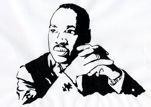 Portrett av pastor Martin Luther King (1929-1968) Illustrasjon av Alessandro Lonati