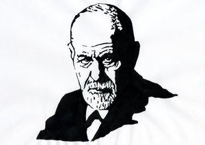 Portrett av Sigmund Freud (1856-1939), østerriksk psykiater (Portrett av Sigmund Freud østerriksk nevrolog og psykoanalysens far) - Illustrasjon av Alessandro Lonati av Alessandro Lonati
