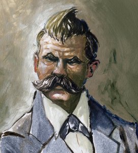 Portrett av den tyske filosofen Friedrich Nietzsche (1844-1900). av Alessandro Lonati