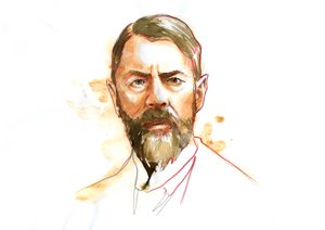 Portrett av den tyske sosiologen Max Weber (1864 - 1920) (Max Weber tysk sosiolog, filosof, jurist og politisk økonom) av Alessandro Lonati