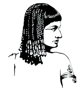 Portrett av dronningen av Egypt Cleopatra VII Thea Philopator (69-30 f.Kr.) av Alessandro Lonati