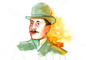 Portrett av poeten Guillaume Apollinaire (1880-1918) (den engelske poeten Guillaume Apollinaire) av Alessandro Lonati