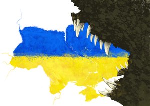 Russland angriper Ukraina for å spise det, 2022 (illustrasjon) av Alessandro Lonati