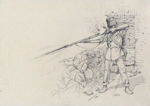 Second Empire (1852-1870): infanteristskyting, soldat fra den østerrikske hæren, østerriksk-ungarsk (østerriksk-ungarsk) av Alessandro Lonati