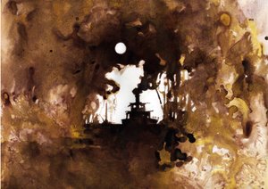 Skipsillustrasjon av den nye "" In the Heart of Darkness"" av Joseph Conrad. 2012 av Alessandro Lonati