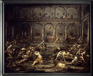 Ankomst av galleriene til fengselet i Genova Maleri av Alessandro Magnasco (1667-1749) 1700-talls søn. 1,16x1,42 m Bordeaux, Museum of Fine Arts.