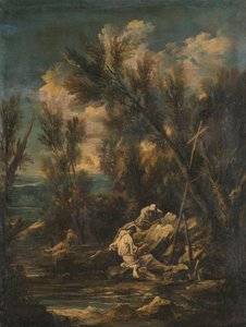 Karteusiske munker i et landskap av Alessandro Magnasco