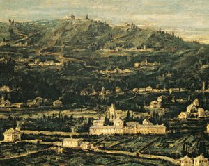 Detalj av underholdning i Garden of Albaro av Alessandro Magnasco