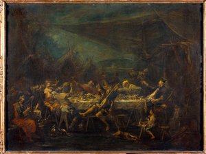 Meal of Bohemians Painting av Alessandro Magnasco (1667-1749) 1700-tallets søn. 0,86x1,18 m av Alessandro Magnasco