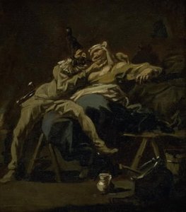 Pulcinella og Colombina av Alessandro Magnasco