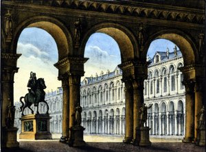 Scenografi av Sanquirico for operaen av Gaetano Donizetti: "" Ugo, greve av Paris "" ". 1832. av Alessandro Sanquirico