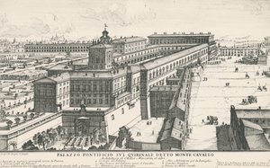 Pavepalasset på Quirinale-høyden, også kjent som Monte Cavallo, tegning og gravering av Alessandro Specchi (1668-1729), Italia av Alessandro Specchi