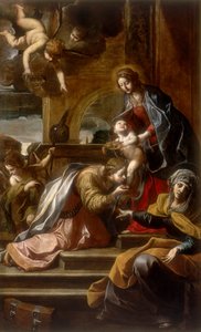 Mystisk ekteskap av St. Catherine, verk av Alessandro Tiarini, bevart i Galleria Estense i Modena