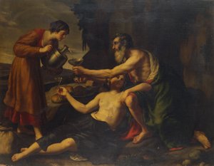 Lot og hans døtre (olje på lerret)