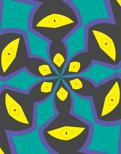 arabesk #4,2019,(blandet media) av Alex Caminker