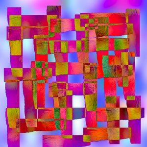krystallgeometrisk struktur, 2019, (blandet media) av Alex Caminker