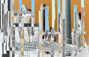stoff II, 2019, (collage) av Alex Caminker