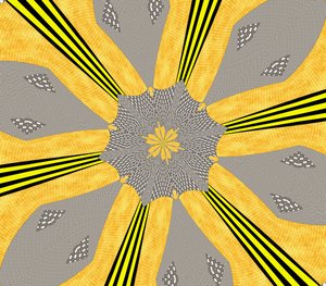 blomster;72,2019,(blandet media) av Alex Caminker