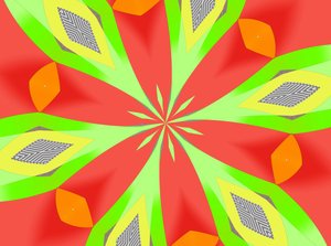 blomster #101,2019,(blandet media) av Alex Caminker