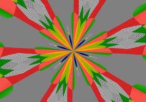 blomster #103,2019,(blandet media) av Alex Caminker