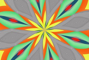 blomster #111,2019,(blandet media) av Alex Caminker