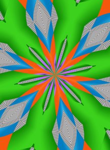 blomster #113,2019,(blandet media) av Alex Caminker