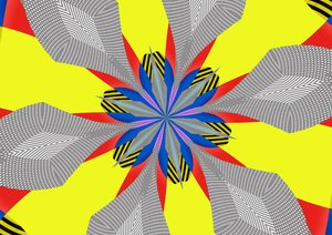 blomster #114,2019,(blandet media) av Alex Caminker