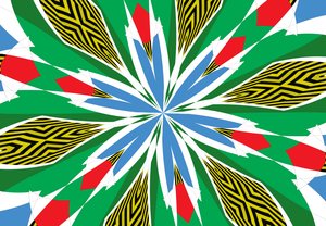 blomster #17,2019,(blandet media) av Alex Caminker