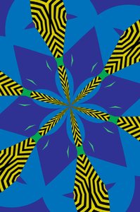 blomster #22,2019,(blandet media) av Alex Caminker