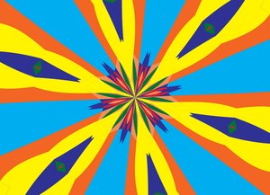 blomster #28,2019,(blandet media) av Alex Caminker