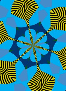 blomster #6,2019,(blandet media) av Alex Caminker