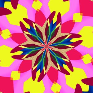 hageblomst, 2019, (blandet media) av Alex Caminker
