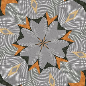 ornament #70,2019,(blandet media) av Alex Caminker