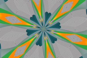 ornamenter #101,2019,(blandet media) av Alex Caminker