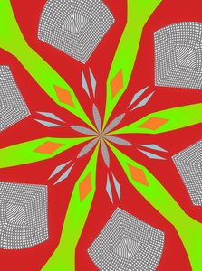 ornamenter #110,(blandet media) av Alex Caminker