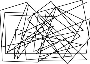 string-line as a cubism, 2017, (blandet media) av Alex Caminker