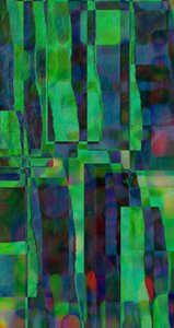 struktur d,2019 (blandet media) av Alex Caminker