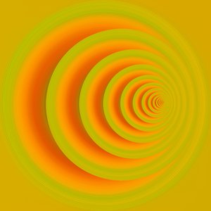 underjordisk sti(oransje)II,2019,(blandet media) av Alex Caminker