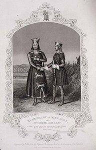 Mr Macready som King John og Mr Cooper som Hubert, akt III scene 3 av 