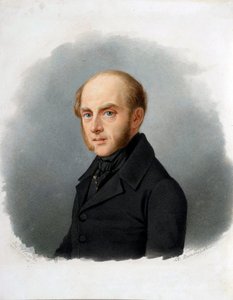 Portrett av grev Sergei Ouvarov (1786-1855), russisk statsmann - Akvarell på papp av Alexander Alexeyevich Vasilyevsky (1794-1849), tidlig på 1840-tallet - Portrett av grev Sergey Semionovich Uvarov (1786-1855) - Akvarell på papp av Alexand av Alexander Alexeyevich Vasilyevsky