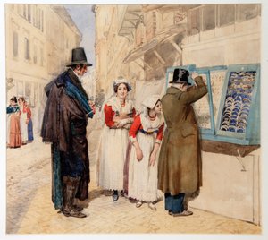 En brudgom velger en ring til sin forlovede, 1838