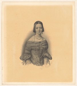 Portrett av Antoinette Marie Henriette Jeanne Reigersman, kone til Jonkheer Mr Pieter van den Brandeler av Alexander Cesar August Valois (signed by artist)