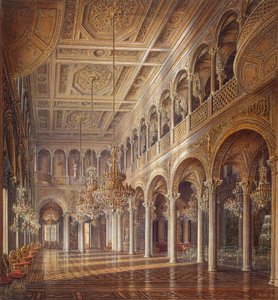 Interiør av den lille eremitasjen, Paviljonghallen, midten av 1800-tallet. av Alexander Chrisophorovich Kolb
