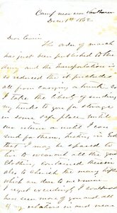 Brev signert A.E. Steen, leir nær Van Buren, til fetteren Mrs. Mary Walker, Van Buren, Ark., 1. desember 1862 av Alexander Early Steen