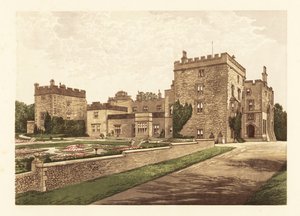 Muncaster Castle, Cumbria, England. ,1880 (gravering) av Alexander Francis (after) Lydon