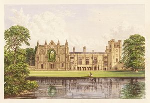 Newstead Abbey, Nottinghamshire, England. 1880 (gravering) av Alexander Francis (after) Lydon