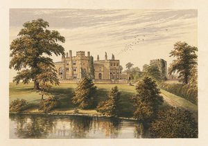 Ripley Castle, Yorkshire, England. ,1880 (gravering) av Alexander Francis (after) Lydon
