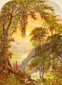 Christian and Hopeful in the land of Beulah, fra The Pilgrims Progress av John Bunyan, utgitt ca. 1880 av Alexander Francis Lydon