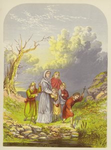 Christiana og barna hennes ankommer Slough of Despond av Alexander Francis Lydon