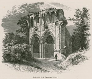 Dryburgh Abbey, graven til Sir Walter Scott av Alexander Francis Lydon